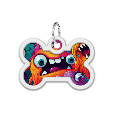 Адресник для тварин WAUDOG Smart ID з QR паспортом "Зубасті монстри", кістка 40х28 мм (231-4048) Вінниця - фото 2