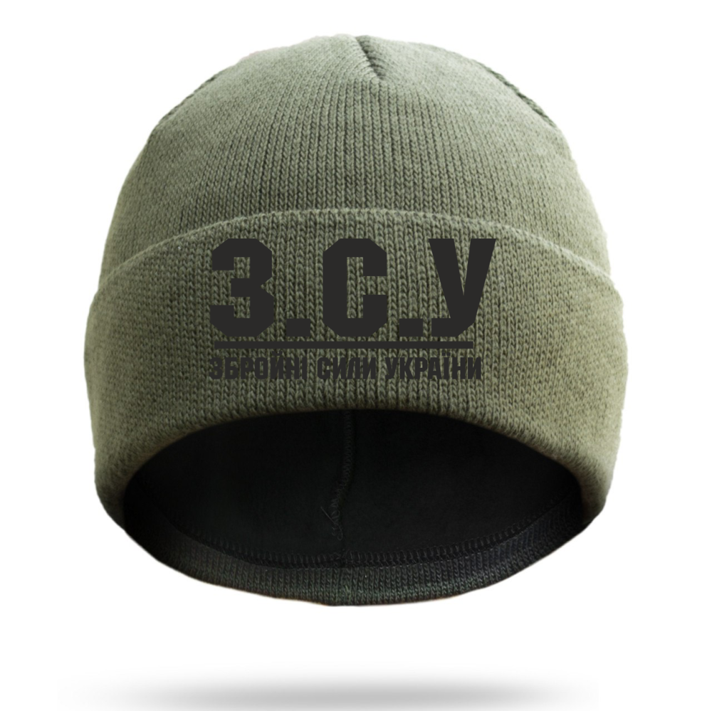 Шапка утеплена олива ЗСУ | Збройні Сили України Чорний, Чорний Чернівці - фото 1