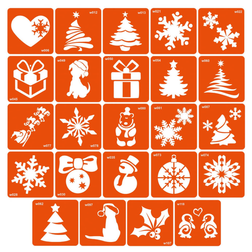 Набор трафаретов для био-тату «W - зима» w-simple_24_1 Винница - изображение 1