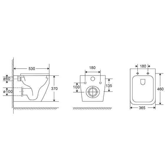 Унітаз підвісний Mixxus Premium STYLE-0301-T1 530х365х370mm система змиву TORNADO 1.0 (MP6691) Київ