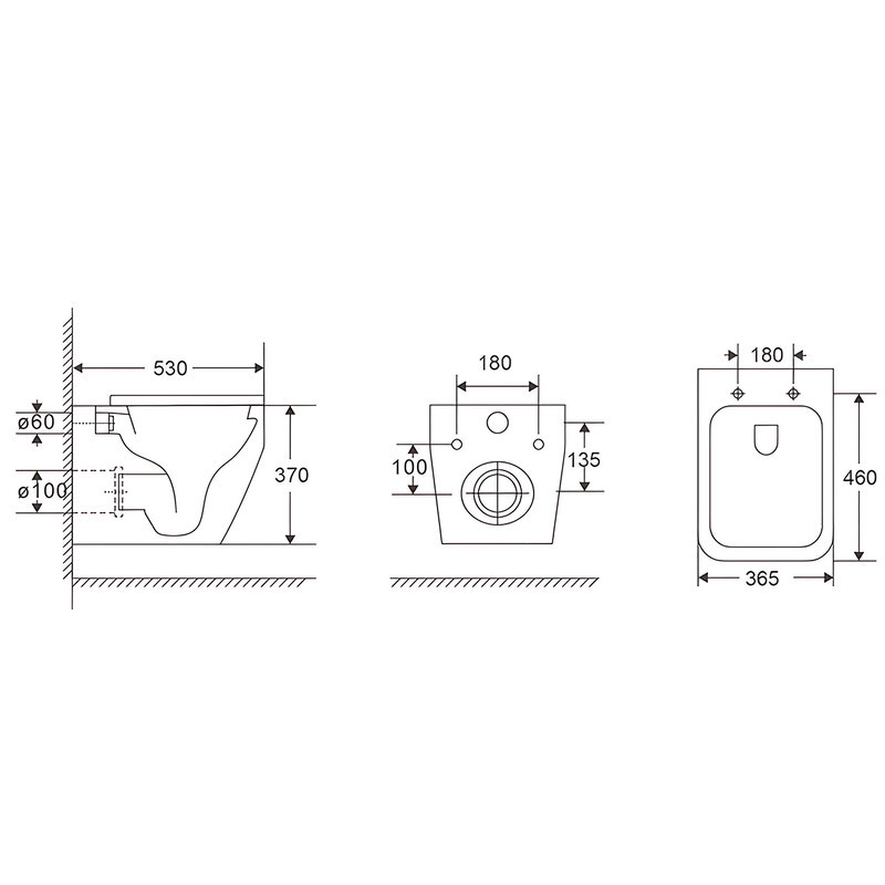 Унітаз підвісний Mixxus Premium STYLE-0301-T1 530х365х370mm система змиву TORNADO 1.0 (MP6691) Київ - фото 4
