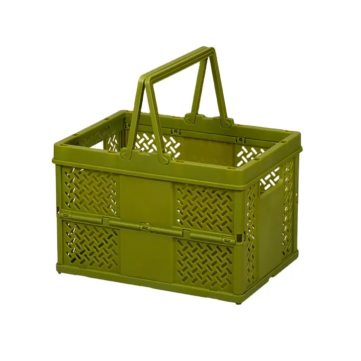 Складная корзина для хранения с ручками, пластиковый органайзер для мелочей, 24×18×16см, цвет зеленый Каменец-Подольский - изображение 4