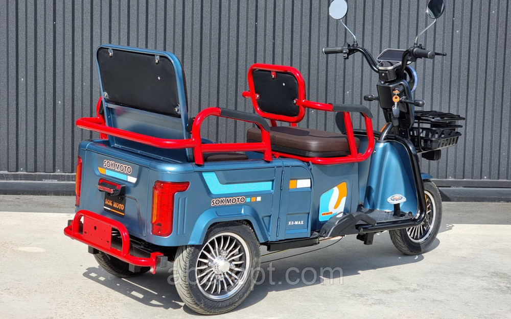 Електричний трицикл з кузовом SOK X3 МАХ 2000W-72V-28Ah шини 10" купити в інтернет-магазині Одеса - фото 5
