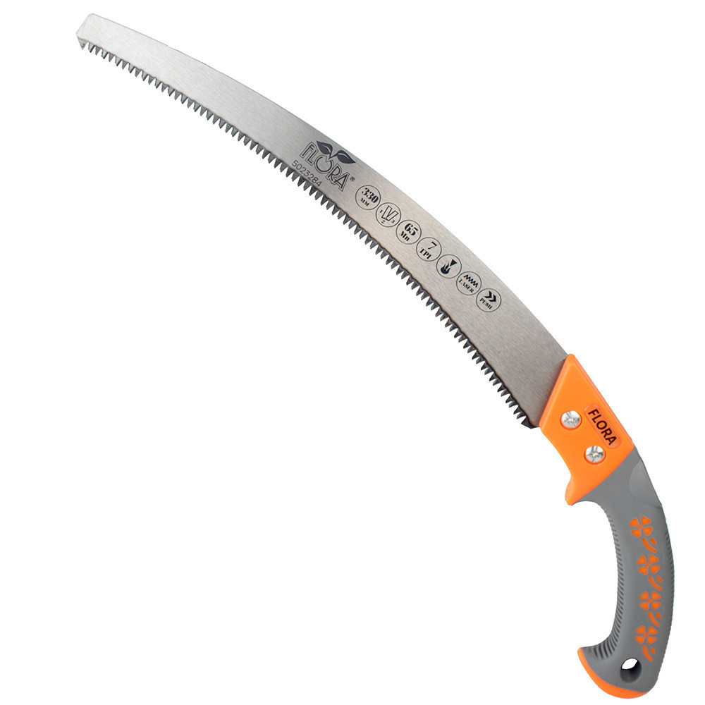Пила садова вигнута 330 мм 7TPI з чохлом FLORA (5023284) Київ - фото 1
