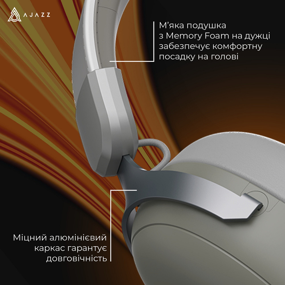 Bluetooth-гарнітура Ajazz AHM08 MAX 3-Mode Grey (AHM08-MAX-GW) ( 23787 ) Харьков - изображение 3