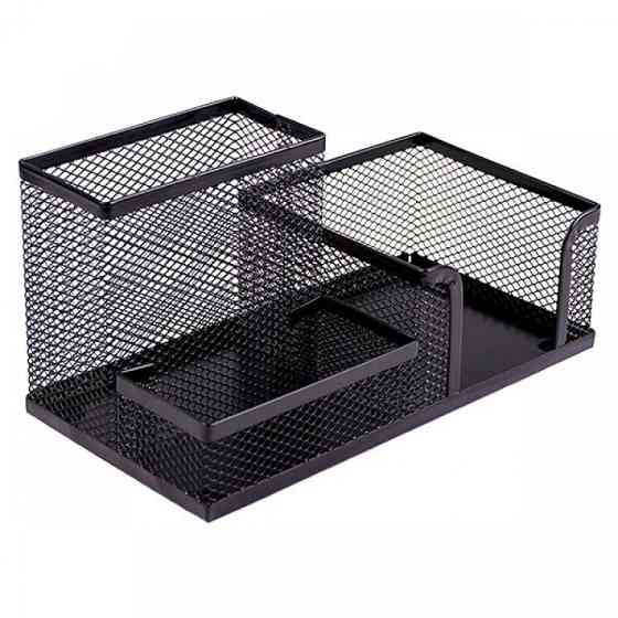 Підставка для канцелярії метал на 3 секції чорна Вінниця