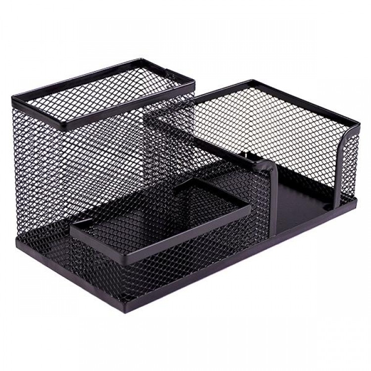 Підставка для канцелярії метал на 3 секції чорна Вінниця - фото 1