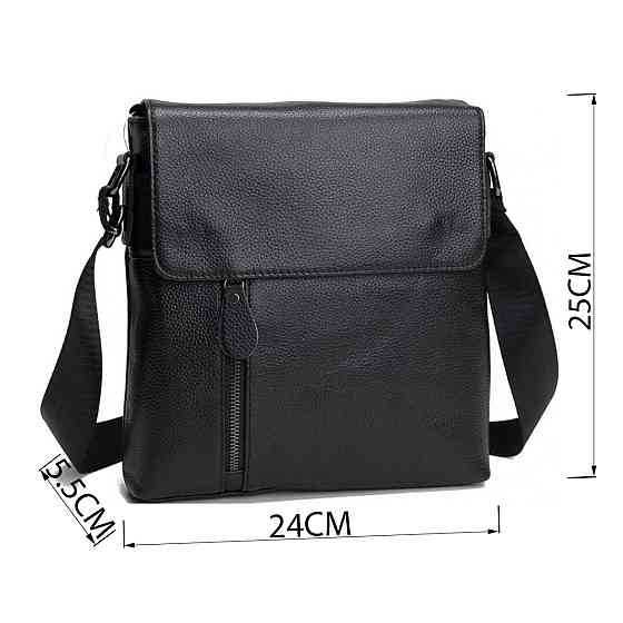 Сумка мессенджер Vintage 14576 кожаная Черная Киев