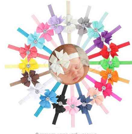 Дитяча пов'язка ментолова - окружність 36-58см, бант 8см Київ