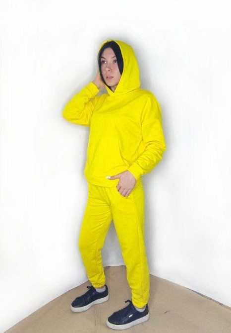 Костюм підлітковий спортивний тринитка петля Жовтий L Харків - фото 4