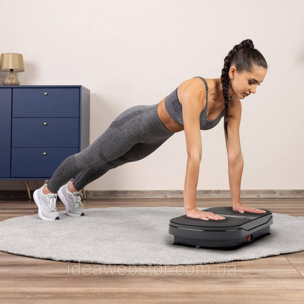 Виброплатформа Gymtek XP300 черная для дома до 150 кг с пультом и эспандерами тренажер для похудения фитнеса и массажа Киев - изображение 15