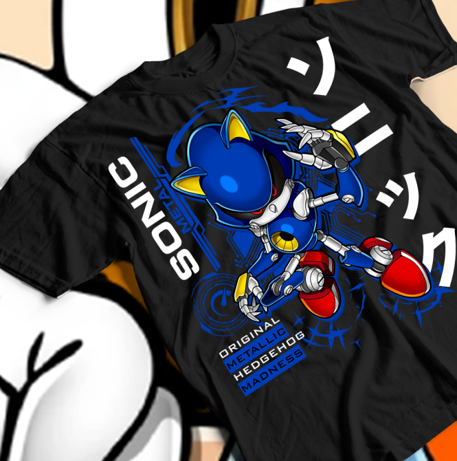 Футболка для хлопчика з аніме принтом Сонік Метал Хедгехог Хероес оверсайз (зріст від 165 до 180) Чорний AnimeJ0199m Дніпро - фото 1