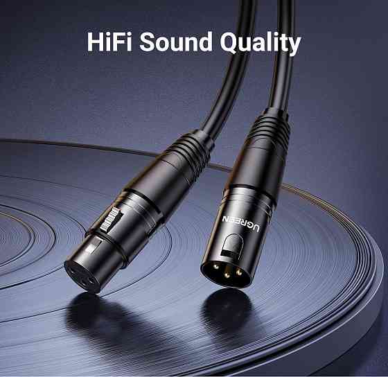 Аудио кабель UGREEN AV130 Cannon Male to Female Microphone Extension Audio Cable 5m Black Одесса