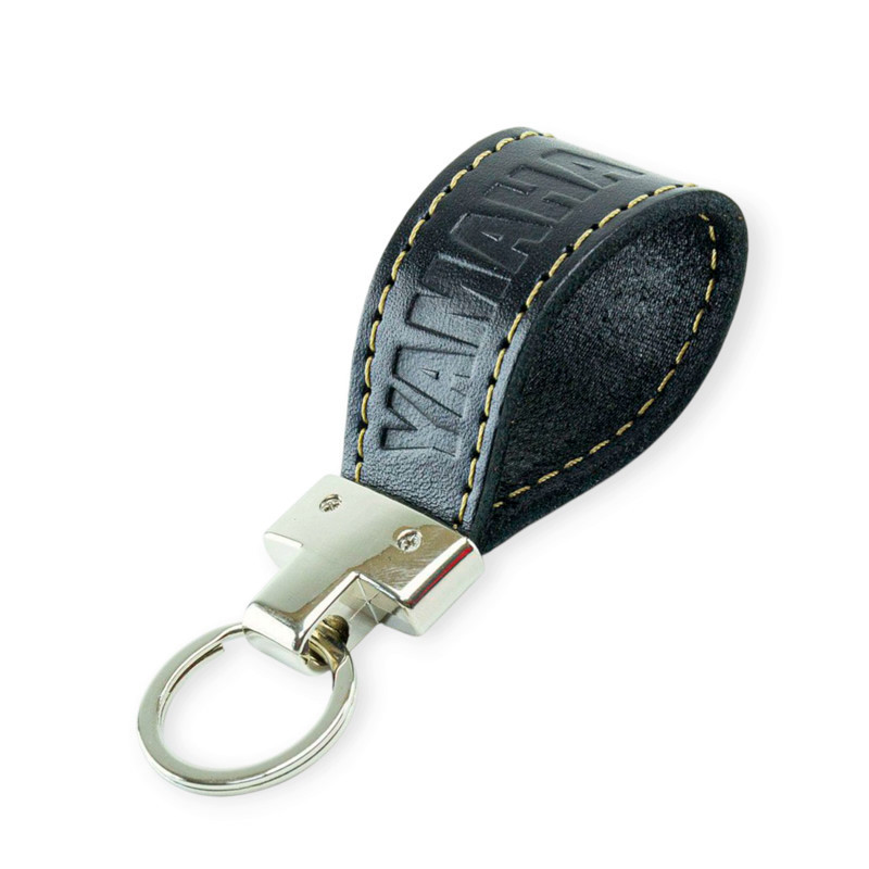 Брелок yamaha шкіряний тиснений чорний, прострочений, метал. затискач Мукачево - фото 1