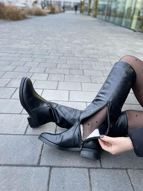 Nivelle Жіночі зимові чоботи шкіряні на низькому ходу чорного кольору 5382/2510 на хутрі р. 38- Коломыя - изображение 9