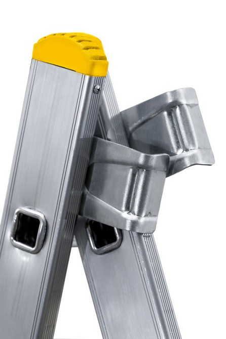 MASTERTOOL Драбина алюмінієва MASTERTOOL трисекційна комбінована 3х11 ступенів h=7250 мм max 15 Киев - изображение 6