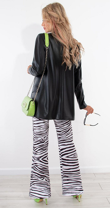 Подовжений шкіряний піджак (42) Київ - фото 5