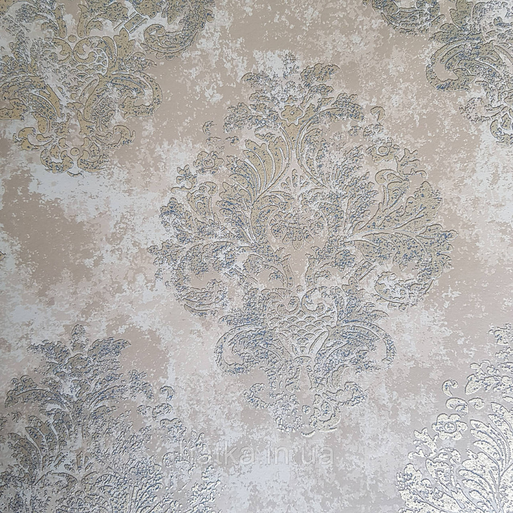 Шпалери флізелінові еко Galerie Metallic FX 0,53Х10 англійські вензель золотом структурних на коричневому тлі Київ - фото 1