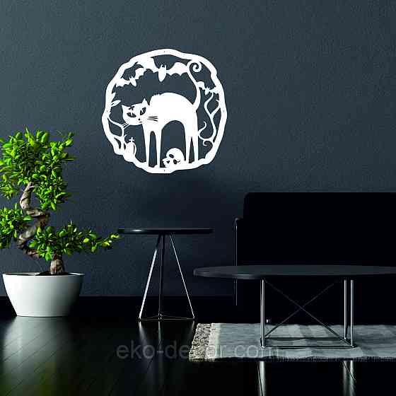 Декоративное настенное 3D Панно «Хэллоуин», Декор на стену с объемом 70*70 см, Белый Киев