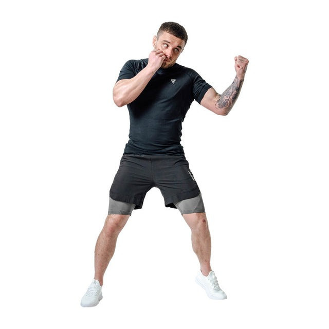 Компресійні шорти для RDX MMA T16 2-в-1 BLACK/GREY-S Кам'янське - фото 5
