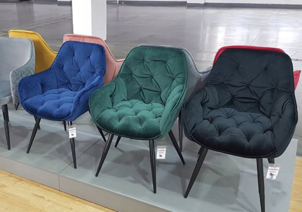 Стілець CHERRY VELVET чорний каркас/синій BL.86 Київ - фото 14