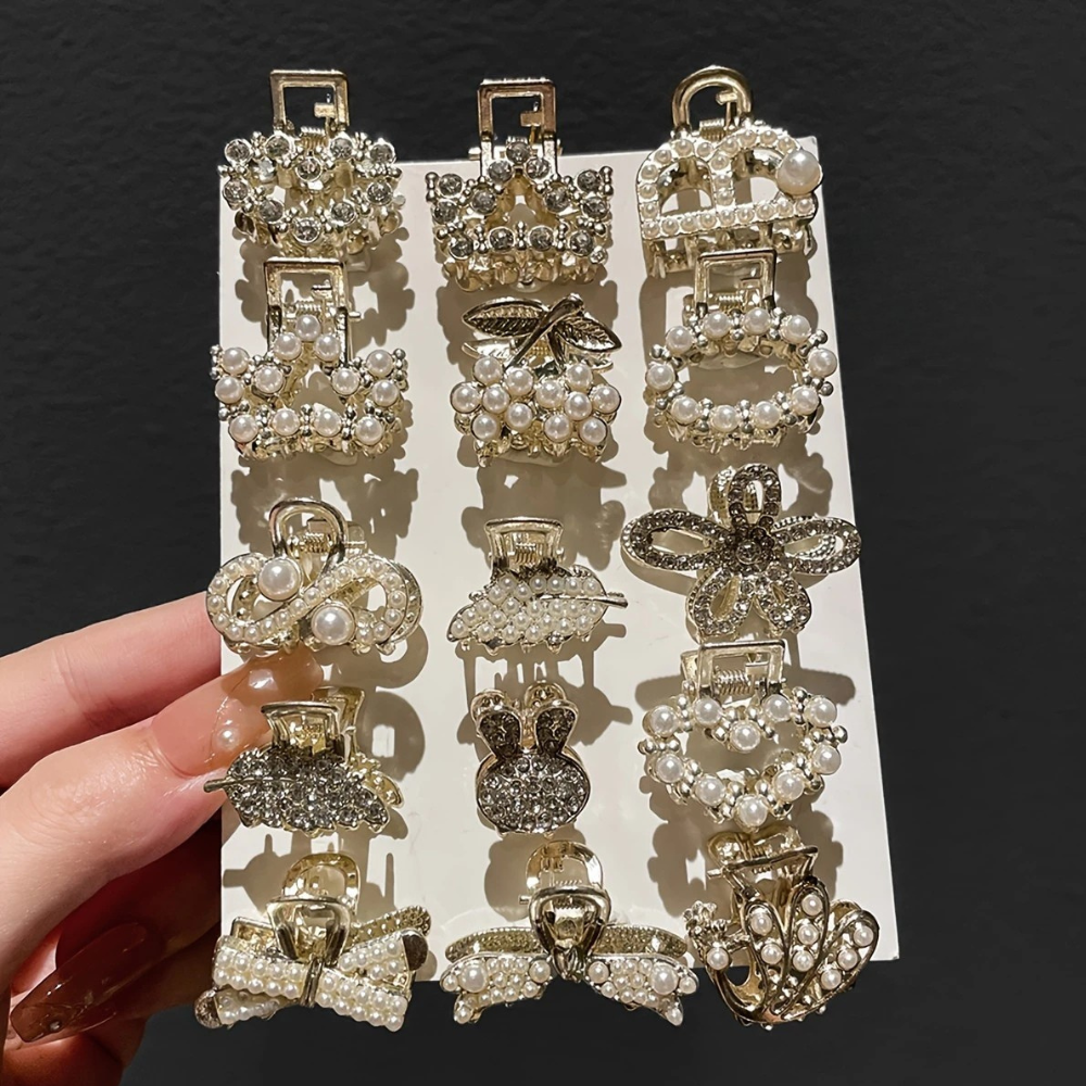 Набор заколок для волос 15 шт. комплект крабиков для малого бокового или заднего закалывания волос Каменец-Подольский - изображение 3