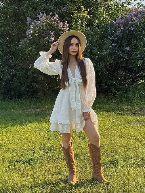 Женское легкое романтичное мини платье из льна Одесса - изображение 9