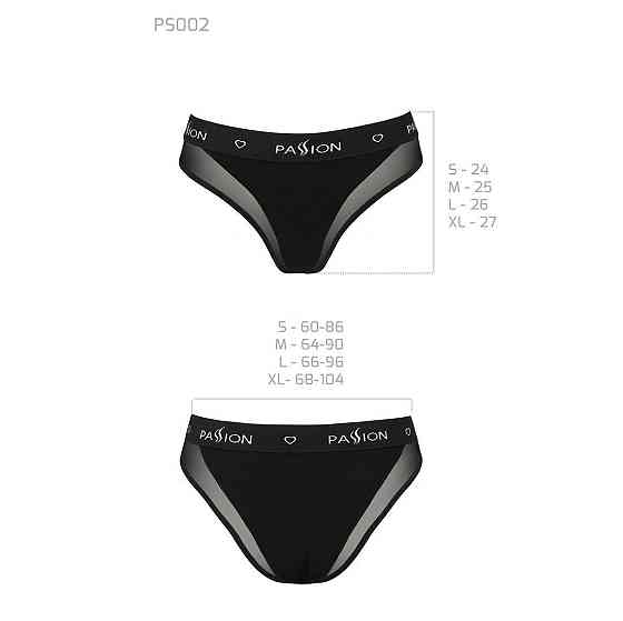Трусики з прозорою вставкою Passion PS002 PANTIES M, black Sex Aura Київ