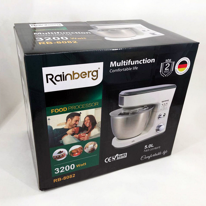 Кухонный миксер с металлической чашей Rainberg RB-8082 3200 Вт, Миксер для PV-981 приготовления теста Киев - изображение 3
