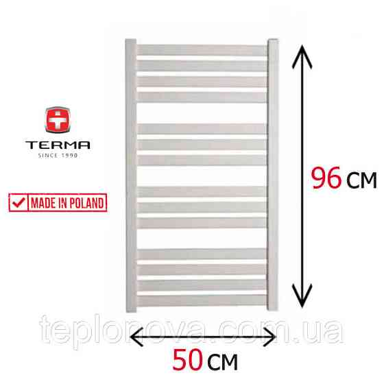 Водяна Рушникосушка Плоска Біла 960х500 Terma Marta Чернівці