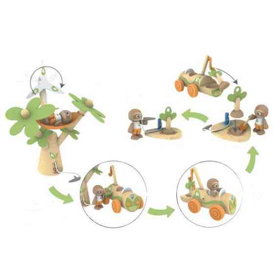 Дерев'яний набір Hape Електрокар для садіння дерев (E3417) Харьков