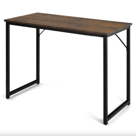 Письмовий стіл Costway Homart із сталевим каркасом коричневий Київ