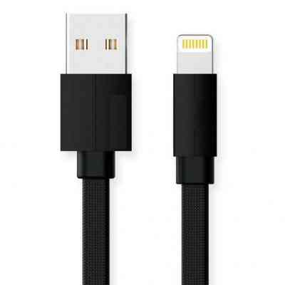 Дата кабель USB 2.0 AM to Lightning 1.0m Premium black REAL-EL (EL123500034) Винница