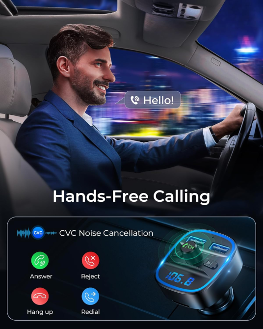 FM трансмітер в прикурювач LENCENT Т25 Bluetooth для автомобіля Луцьк - фото 3