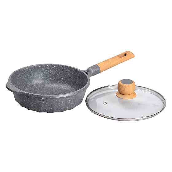 Алюминиевый сотейник 2,7 л с мраморным антипригарным покрытием Ø 24 см сотейник с толстым дном MGC серый HP-4-436G Киев