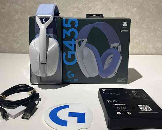 Нові навушники Logitech G435 Lightspeed білі/чорні. Киев