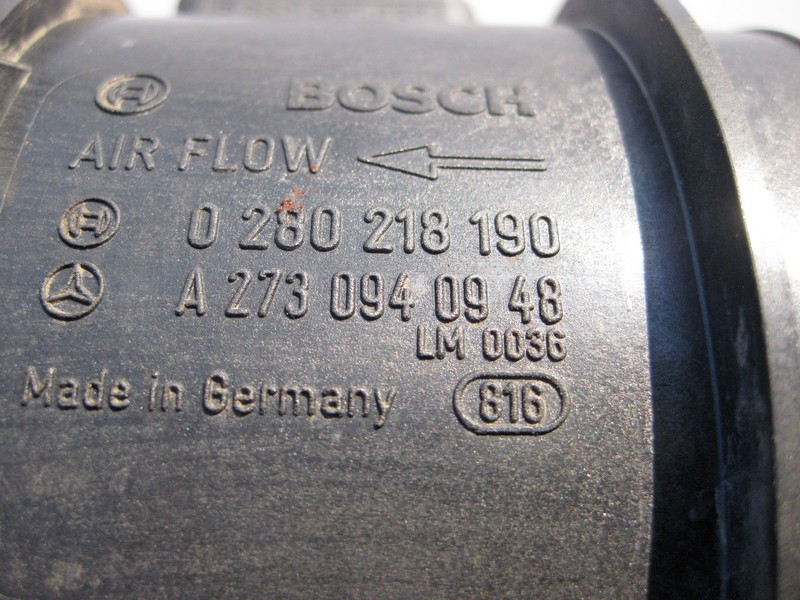 Mercedes-Benz  A2730940948 Витратомір повітря для двигунів M272 V6 2.5 3.0 3.5л M273 V8 4.6 5.5л Одесса - изображение 4