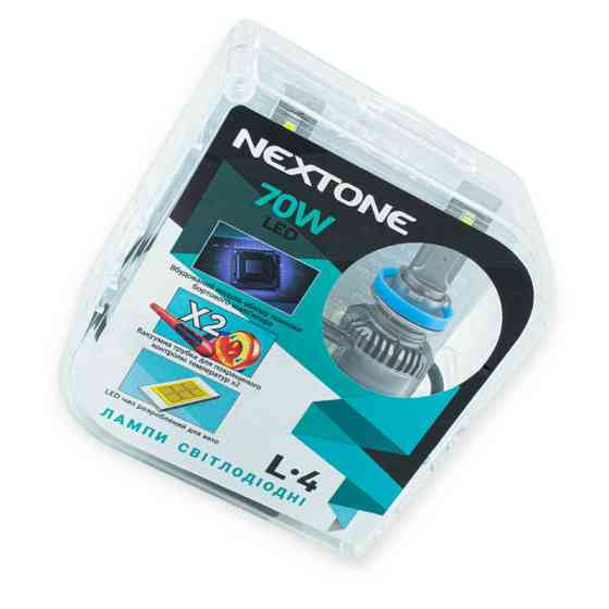 Автолампа LED H8, H9, H11, H16 12V Nextone L4 70W 6000K 18000L радіатор та обманка Мукачево