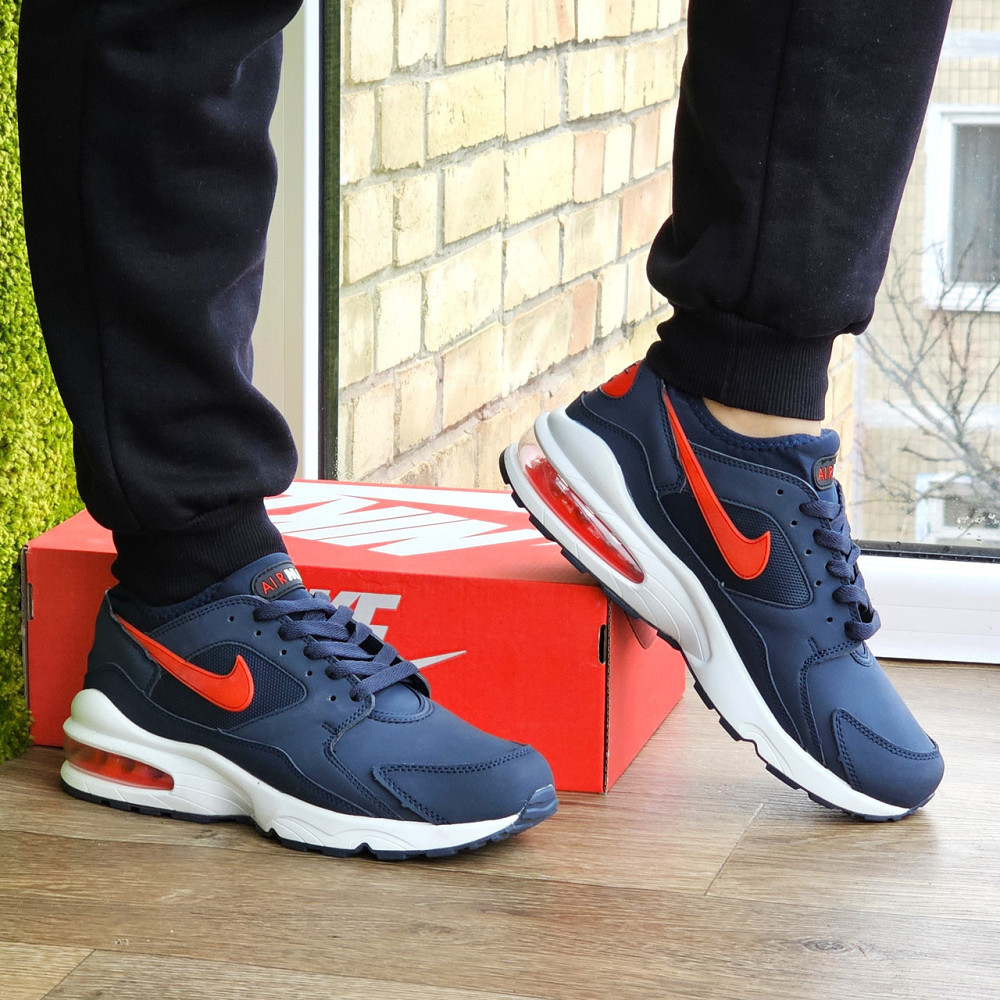 Мужские Синие Кроссовки Nike Air Max 93 Кожаные Найк (размеры: 41,42,43,44,45,) Видео Обзор Днепр - изображение 10