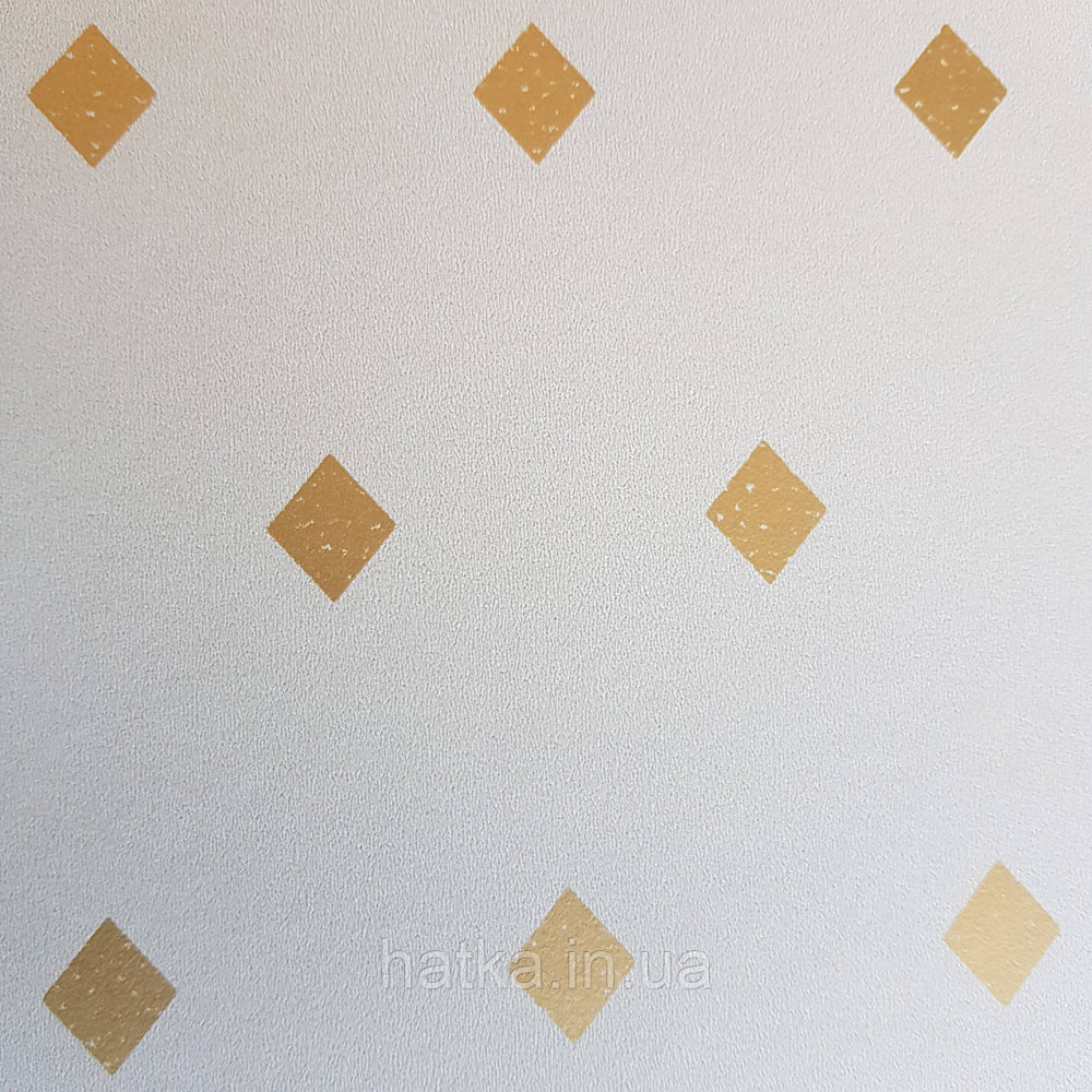 Шпалери вінілові на флізелін Caselio Mystery 0.53х10 м геометрія яскраві ромби золотисті на кремовому Київ - фото 3