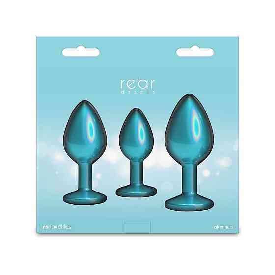 Набор анальных пробок NS Novelties Rear Assets - Trainer Kit - Iridescent Teal - Teal Gem Sex Aura Киев