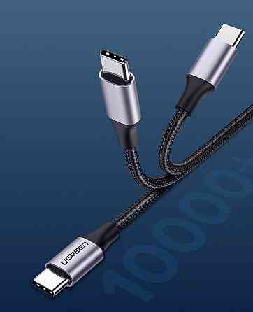 Кабель USB 2.0 Type-C M-M, 2 м, 60W Чорний, Round Cable Nickel Plating Aluminum Shell US261 UGREEN Вінниця
