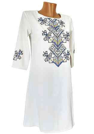 Жіноче вишите плаття короткого фасону в білому кольорі «Дерево життя» 52 Київ