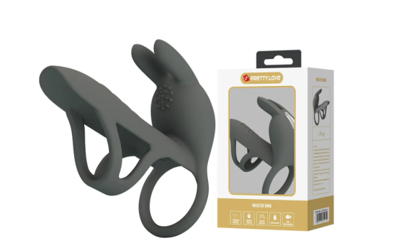 Насадка з вібрацією Pretty Love - MASTER RING GRAY, BI-210326-1 Sex Aura Київ