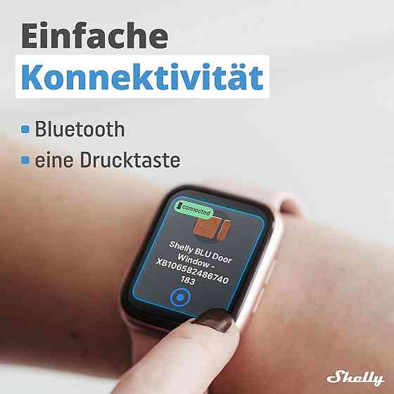 Shelly Blu Door/Window Brown Bluetooth датчик дверей и окон с датчиком освещённости мгновенная реакция iOS Киев