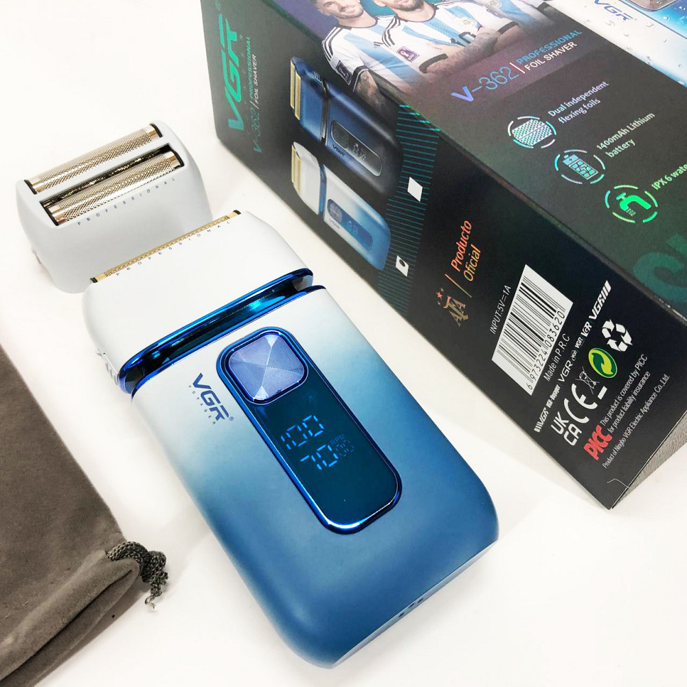 Електрична бритва з вбудованим акумулятором VGR, Чоловіча електрична акумуляторна електробритва IN-42 Львів - фото 14