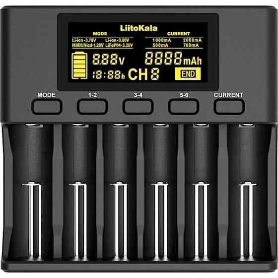 Універсальний зарядний пристрій LiitoKala Lii-S6 EU на 6 каналів + автомобільний кабель Киев