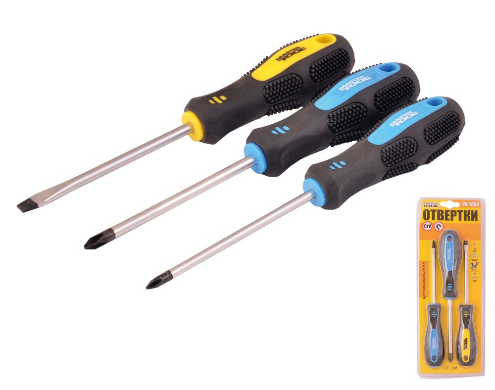 Викрутки MASTERTOOL набір 3 шт PH1х100/PH2х100/SL5х100 40-1504 Коломия - фото 2