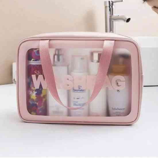 Прозора сумка-косметичка Washbag Big Pink 30см Вінниця