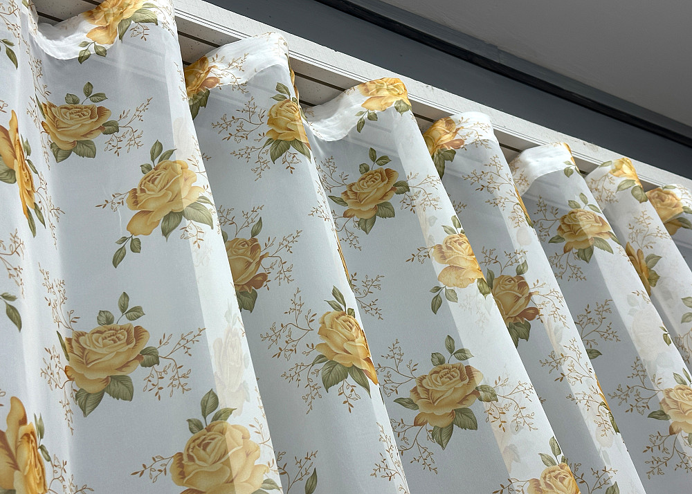 Тюль VR-Textil 1807т Шифон з принтом Білий з помаранчевим 400х270 см (42-0987) Київ - фото 8